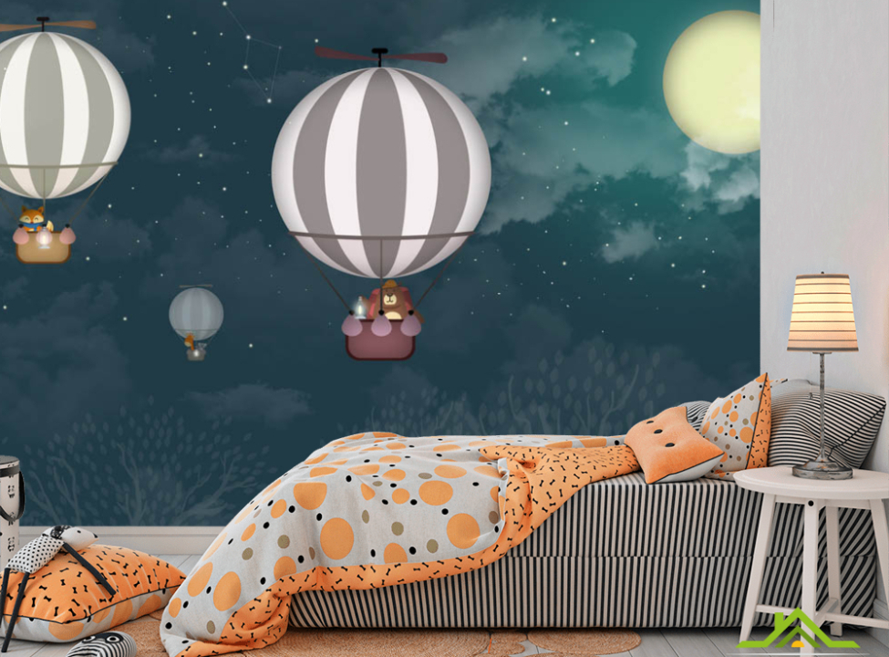 выбрать Фотообои Воздушные шары в ночном небе Фотообои Little kids на стену