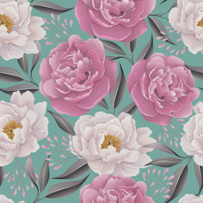 Фотообои Паттерн из пионов