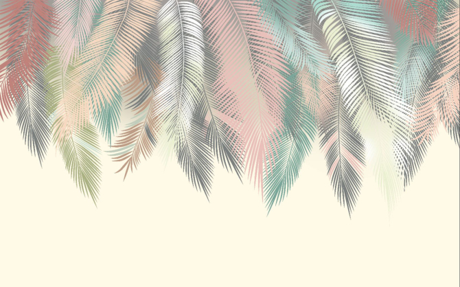 Фотошпалери яскраві листя пальми