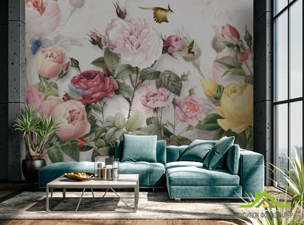 выбрать Фотообои Цветы винтажные Фотообои Цветы на стену