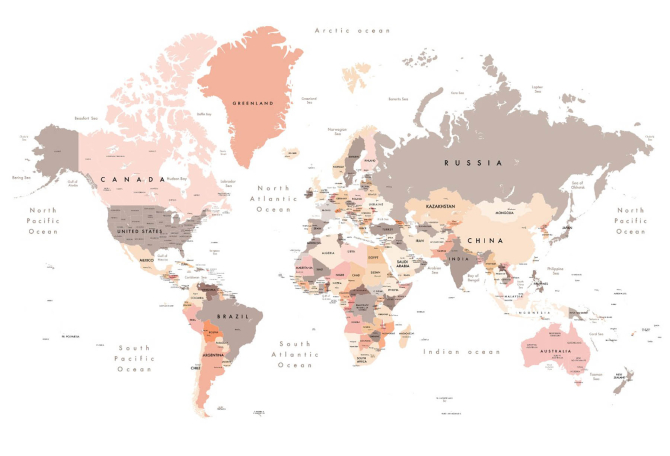 Фотообои Карта на белом фоне