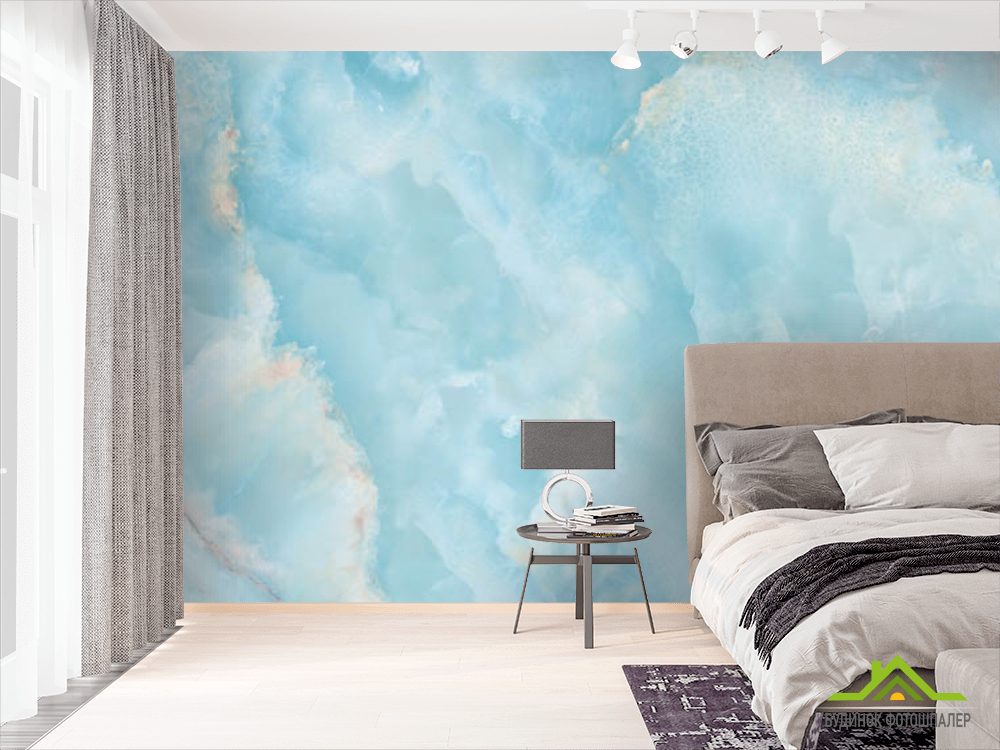 Фотошпалери блакитний мармур