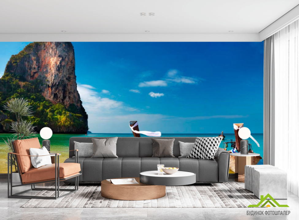 выбрать Фотообои Скала, две лодки Фотообои Корабли на стену