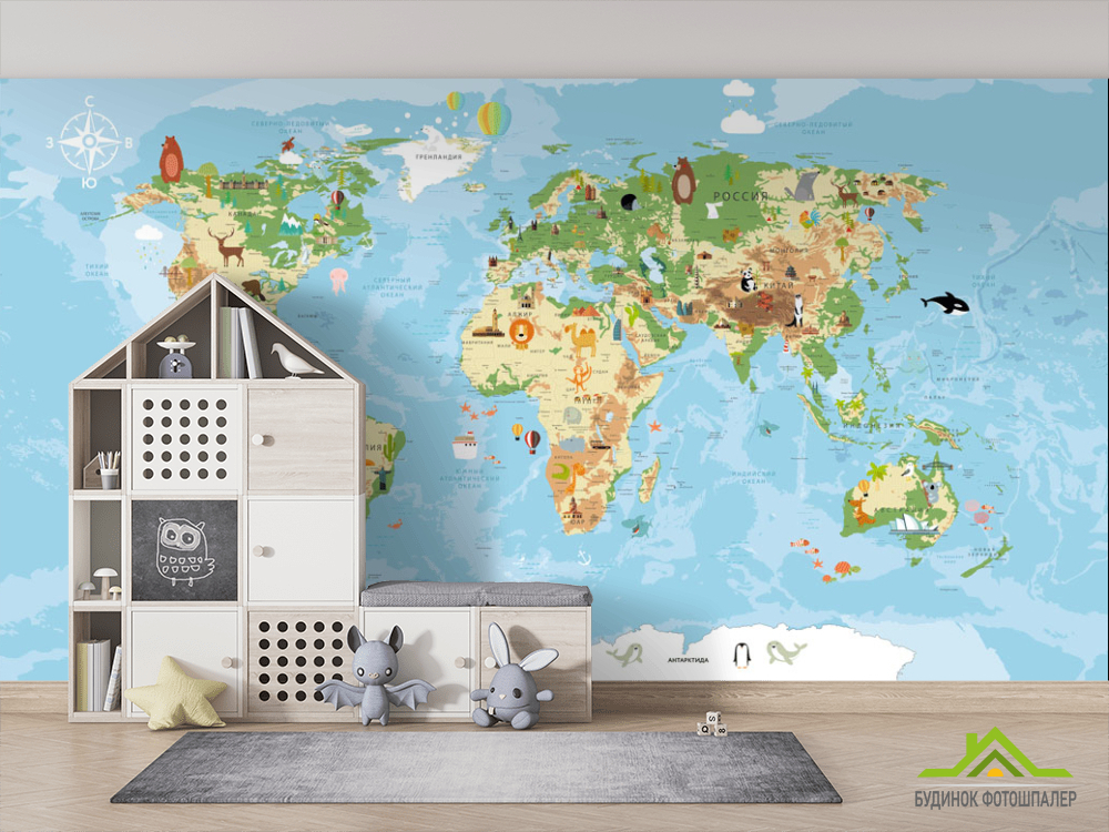 Шпалери в дитячу Карта
