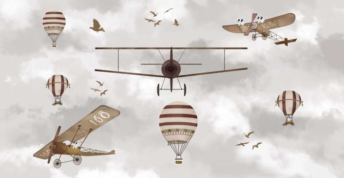 Фотошпалери Літаки, вертольоти і повітряні кулі