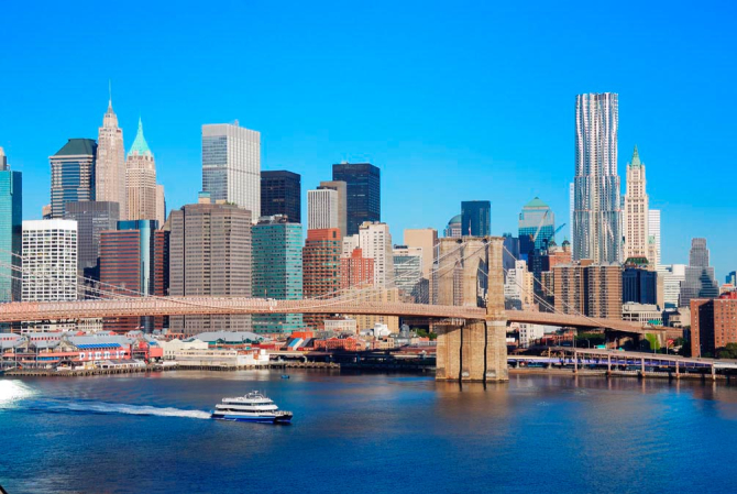 Фотошпалери Пароплав, міст, місто