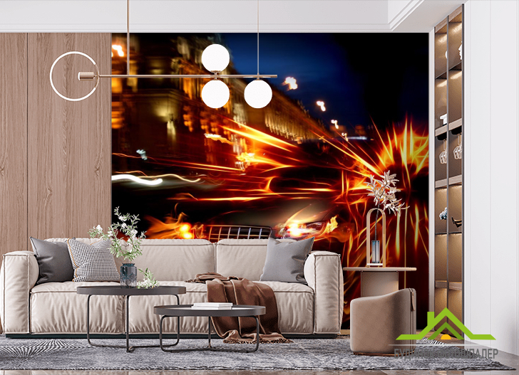 Фотообои Авто в огнях