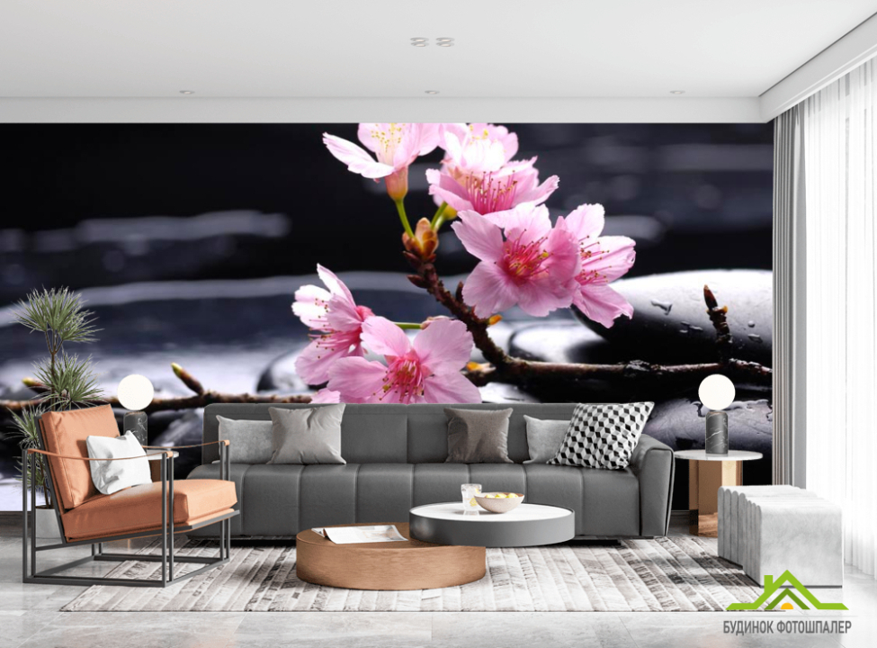 выбрать Фотошпалери Рожевий колір, камені Фотошпалери Вишня на стіну