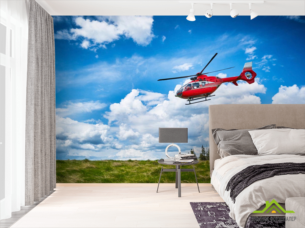 Фотошпалери червоний вертоліт