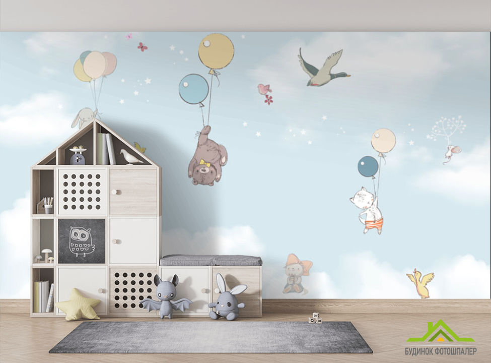 выбрать Фотошпалери Літаючі тваринки Фотошпалери Little kids на стіну