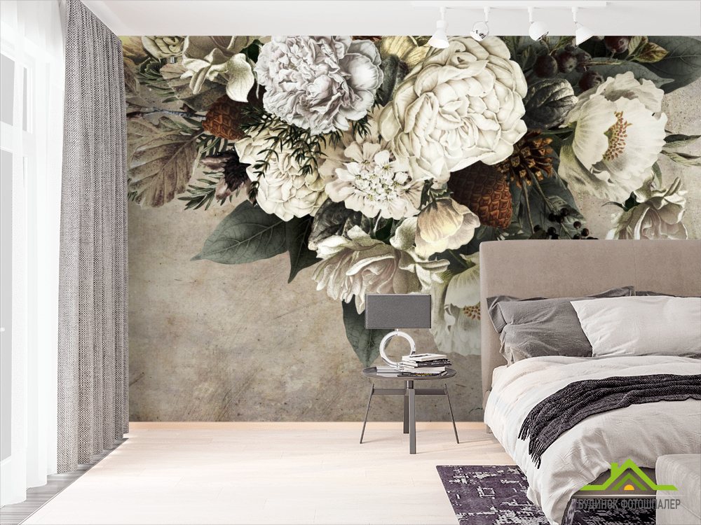 Фотошпалери квіти зі стелі