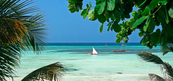 Фотообои Лодка в лагуне