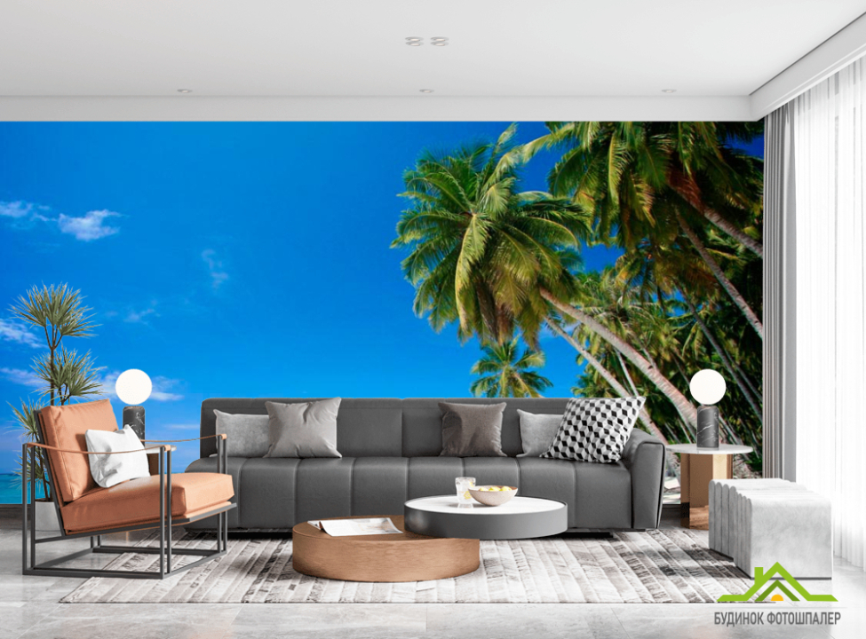 выбрать Фотошпалери Сонце, пальми, пляж Фотошпалери Море на стіну