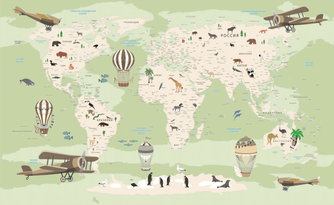 Шпалери в дитячу Карта