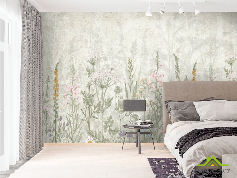 Фотошпалери трава і квіточки