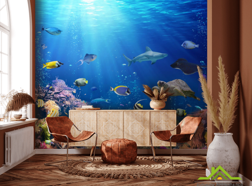 выбрать Фотошпалери Сонячні промені під водою Фотошпалери Море на стіну