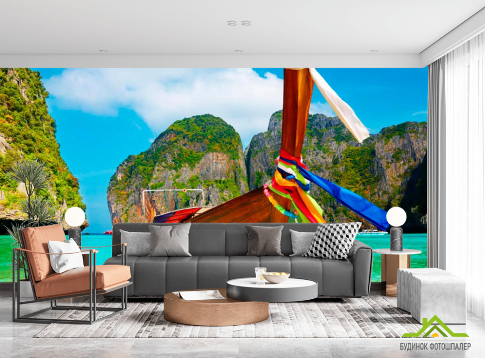 выбрать Фотообои Лодка в бирюзовых водах Фотообои Море на стену