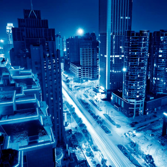 Фотообои Город в синеве