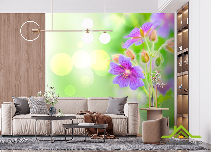 Фотообои Фиолетовый полевой цветок