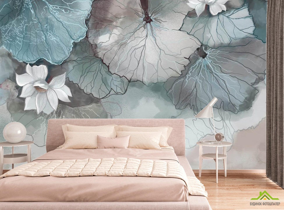 выбрать Фотообои Акварельные лотосы Фотообои в спальню на стену
