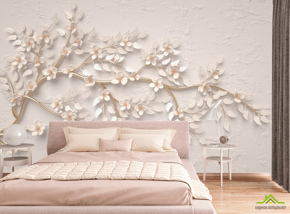 выбрать Фотообои Ветка барельеф Фотообои в спальню на стену