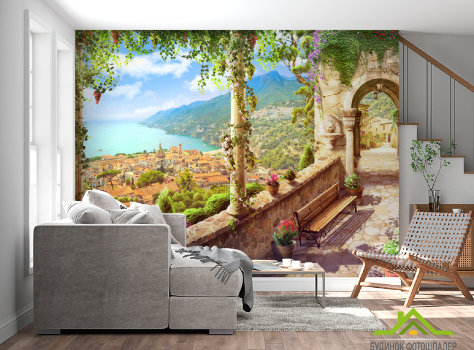 выбрать Фотошпалери Фреска вид на узбережжі Фотошпалери Фрески на стіну