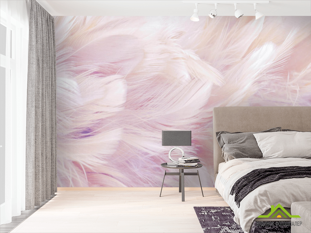 Фотошпалери рожеві пір'я