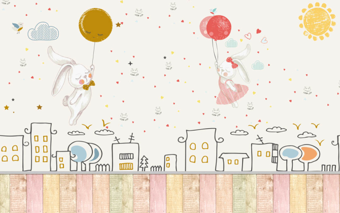 Фотошпалери Летять зайчика