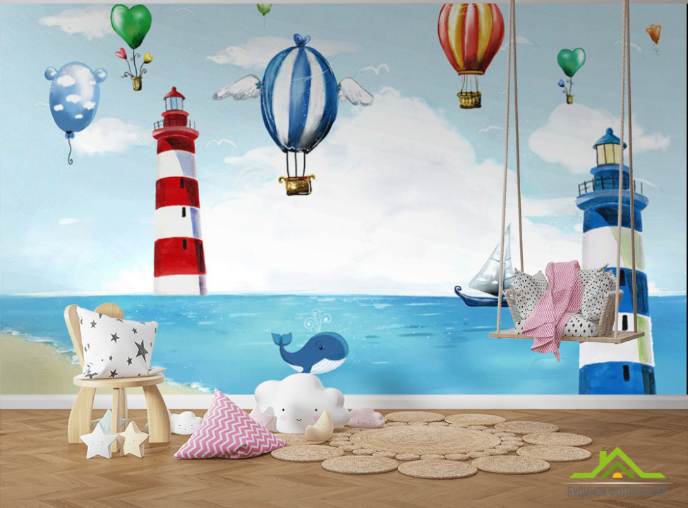выбрать Фотообои Воздушные шары и маяки Фотообои в детскую на стену