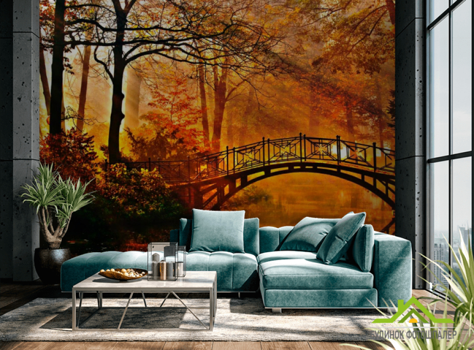 выбрать Фотообои Мостик Фотообои лес на стену