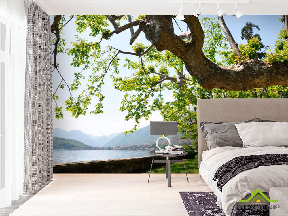 Фотошпалери Набережна, дерева