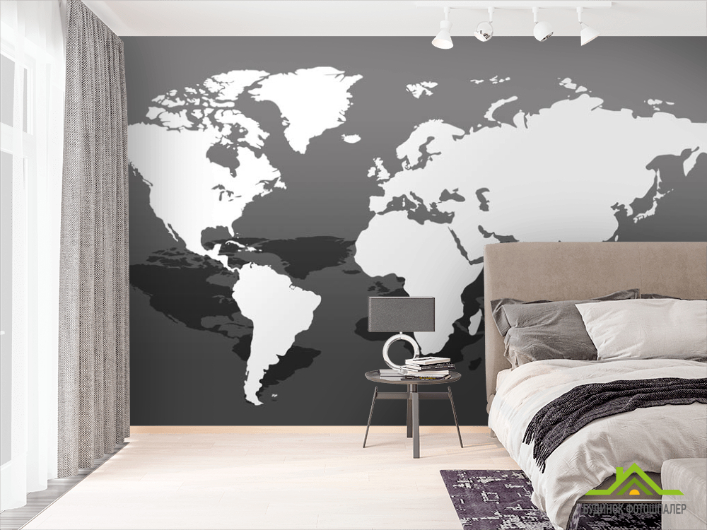 Фотообои ЧБ карта