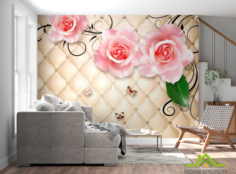 выбрать Фотошпалери 3D бутони троянд Фотошпалери стереоскопічні на стіну