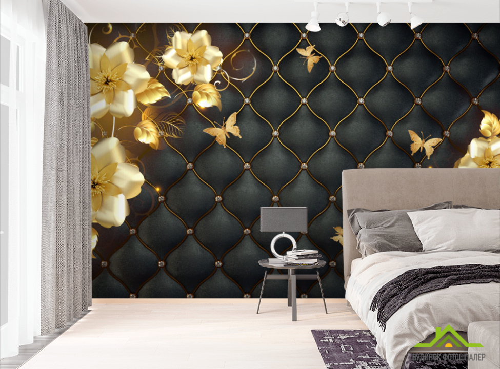 выбрать Фотошпалери 3д золоті квіти топлер Фотошпалери 3Д на стіну