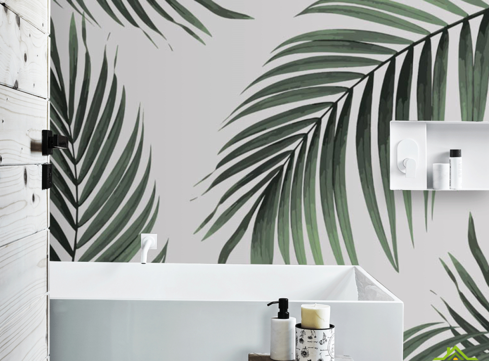 выбрать Фотообои Пальмовые ветки Фотообои в ванную на стену