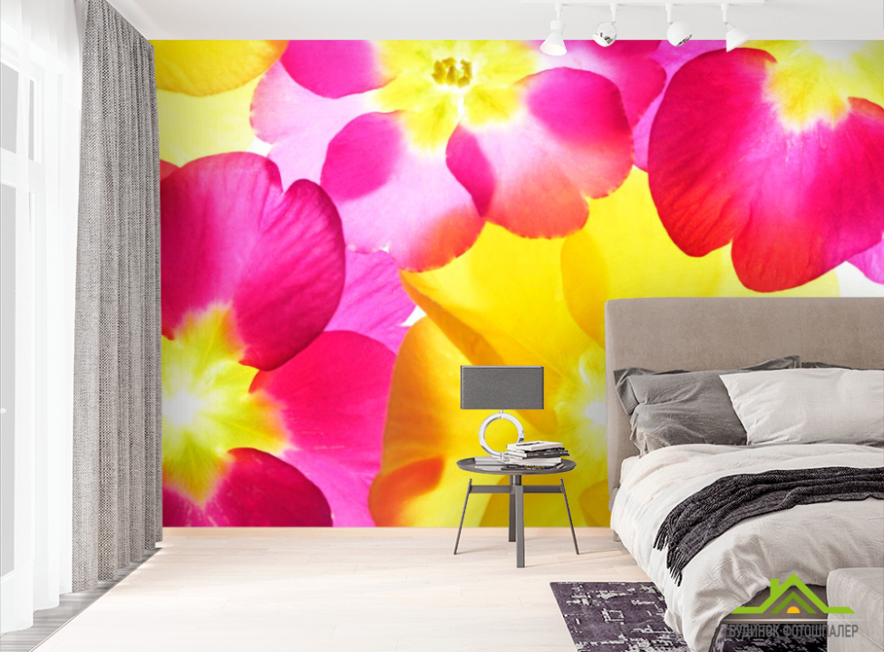 выбрать Фотообои Розово-желтые цветы Фотообои Цветы на стену