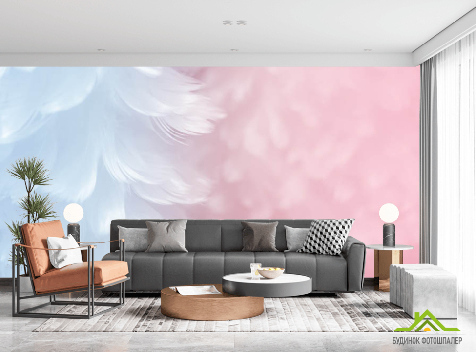 выбрать Фотошпалери рожеві пір'я Фотошпалери пір'я на стіну