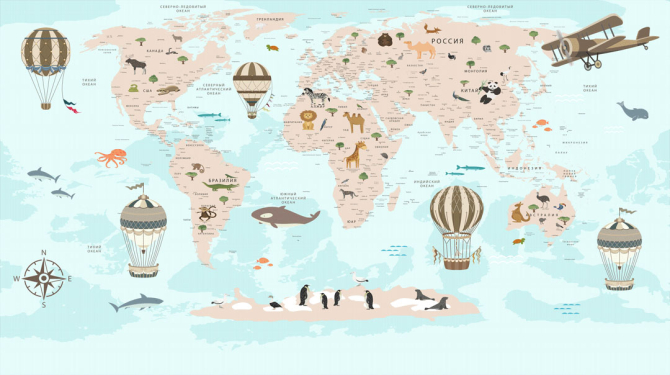 Фотообои Карта в детскую