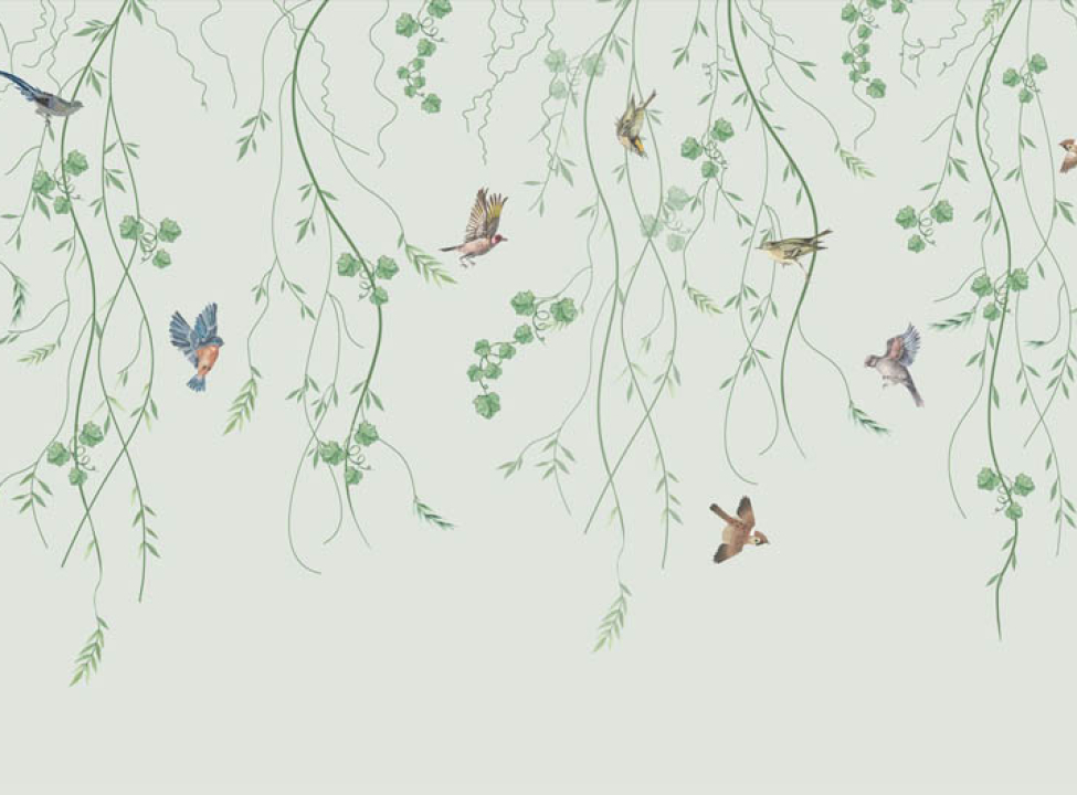 выбрать Фотошпалери гілки і пташки Фотообої по стилю на стіну