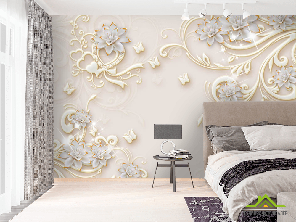 Фотошпалери Керамічні квіти з візерунками