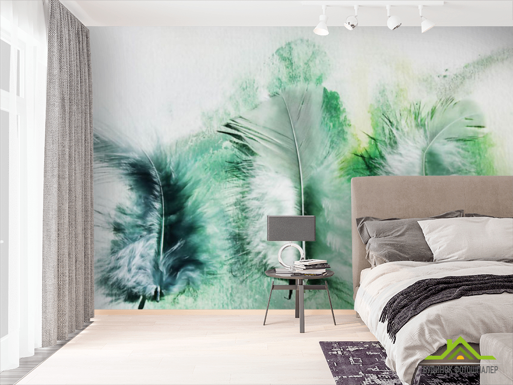 Фотошпалери зелені пір'я