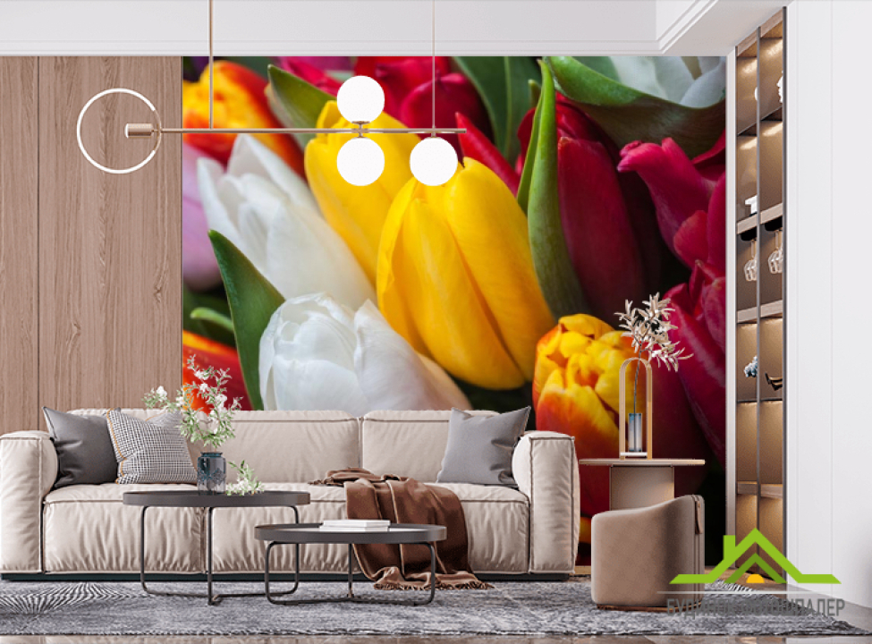выбрать Фотошпалери яскраві тюльпани Фотошпалери Квіти на стіну
