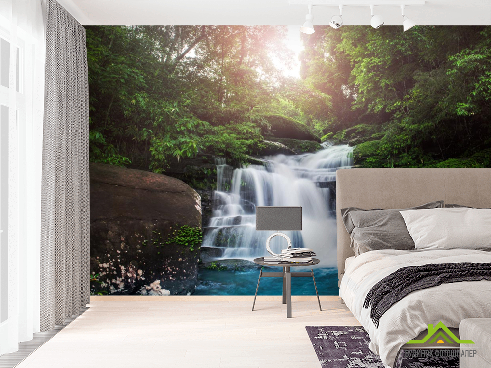 Фотошпалери водоспад кам'яні сходи