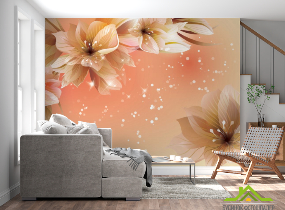 выбрать Фотошпалери 3D чарівні квіти Фотошпалери стереоскопічні на стіну