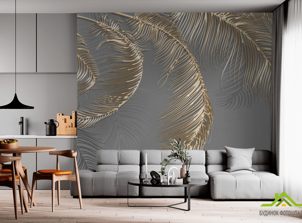 выбрать Фотообои золотые листья Фотообои с золочением на стену