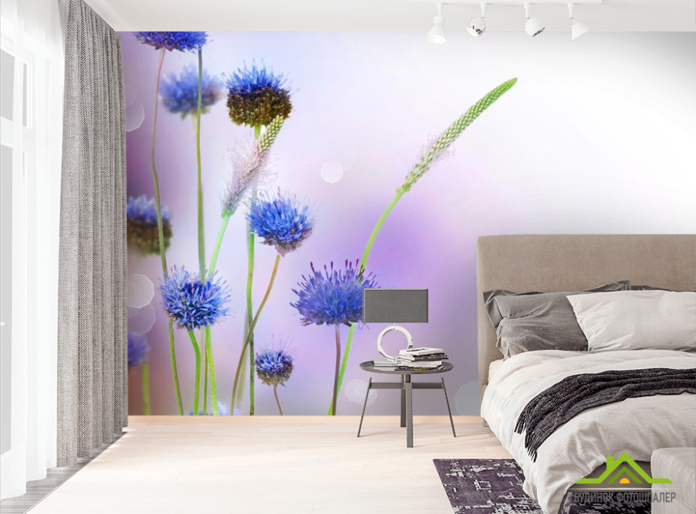 выбрать Фотообои Степные голубые цветы Фотообои Цветы на стену
