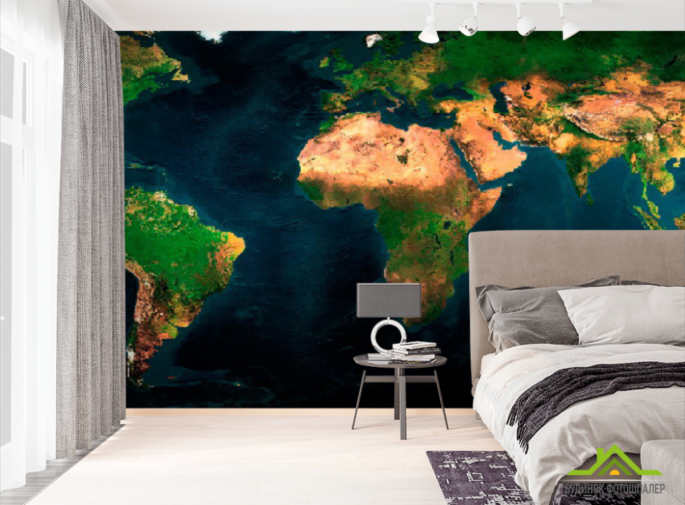 выбрать Фотообои Снимок со спутника Фотообои Материковая карта на стену