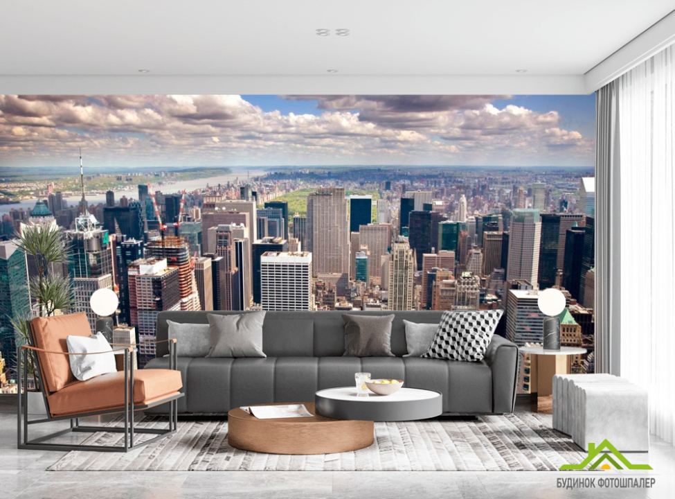 выбрать Фотообои Тучи высотки Фотообои Город на стену