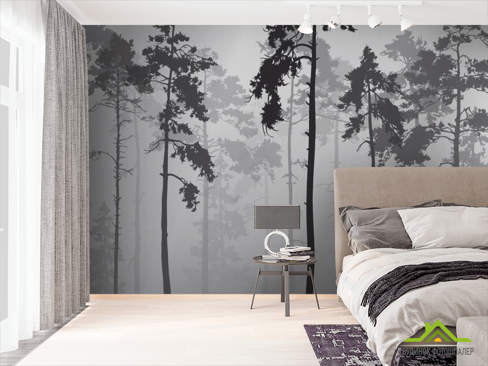 Фотошпалери ЧБ дерева