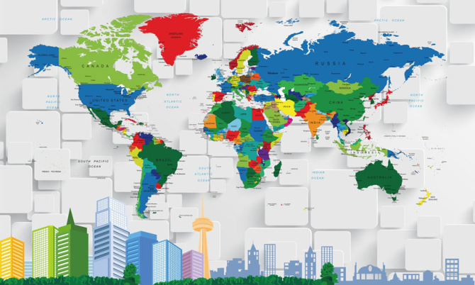 Фотошпалери 3д карта